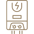 Tankless water heater plumbing service icon